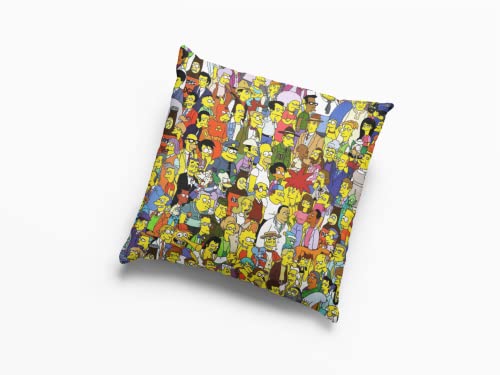 Coussin Simpsons avec rembourrage - Décoration pour la maison - Cadeaux originaux pour événements ou anniversaires (carré 35 x 35 cm)