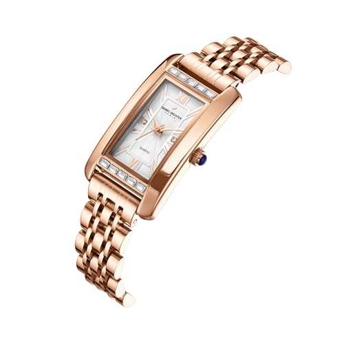 Image of Daniel Hechter Paris Solferino Collection Stylish Analog Watch for Women with Rectangular Dial, Roman Accents, Stainless Steel Strap & Water Resistant - DHW2010