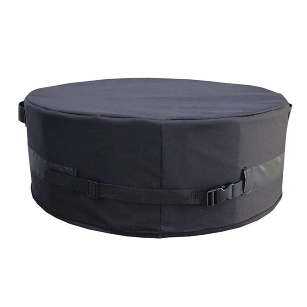 FUBESK Housse de protection à boucle réglable pour brasero de 130 cm, 137 cm, tissu 600D imperméable avec sangles coupe-vent et aérations, noir
