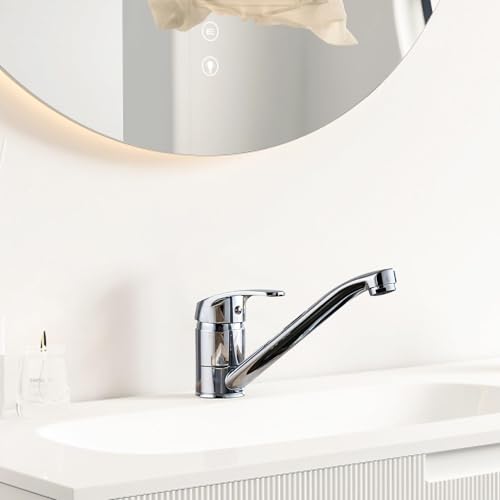 HENGBIRD Wasserhahn Küche Chrom, spülarmaturen küche 360°Schwenk, Verchromte Einhebel Küchenarmatur für Einzel und Doppelspülen kalte und heiße Einstellungen wasserhahn küche Geeignet für Küche,Bad