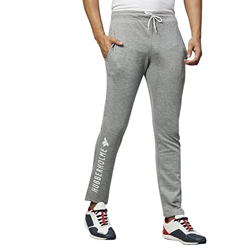 Image of Hubberholme Men's Slim Fit All Season Wear Cotton Track Pants - Trackpant with Drawstring Elastic Waistband, Lower for Jogging, Gym, Sports & Dailywear