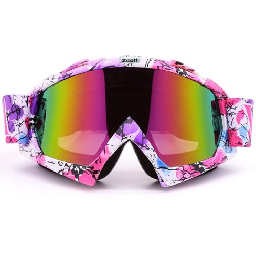 Zdatt Dirt Bike Goggles, ATV Motorcycle UTV MX OTG Accessories Goggle Glasses & Anti Fog Ski Goggles, Racing Skiing Dirtbike