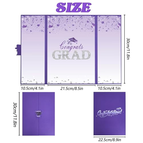 Image of Crenics Purple Graduation Decorations Class of 2026, Creative Graduation Guest Sign in Book Alternative, Congrats Grad Signature Book 18 inch x 12 inch, Awesome Graduation Gift or Keepsake