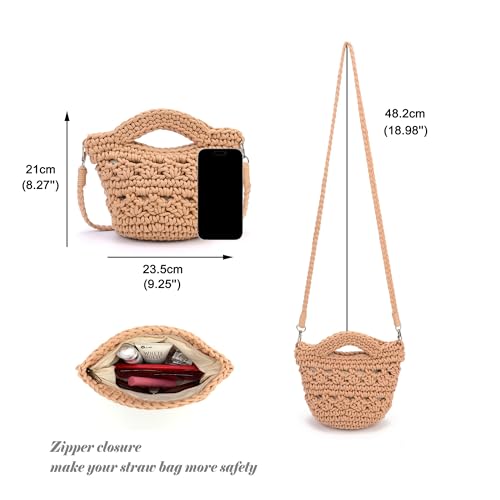 Ayliss Straw Crossbody Bags for Women Straw Beach Bag Tote Shoulder Top Handle Satchel Clutch Purse for Summer Beach2