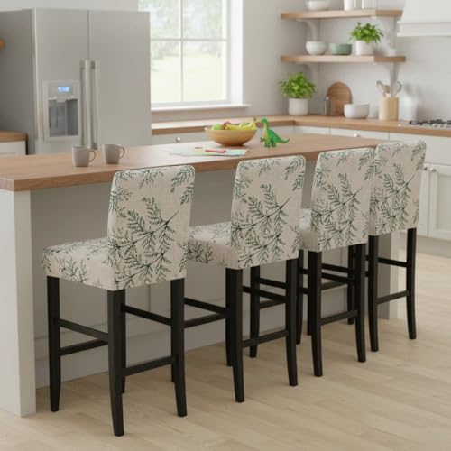 Image of Bar Stool Covers Counter Chair Slipcovers Set of 4,Color 05 | Stretch Barstool Seat Covers,Washable Removable Pub Tall Stool Slipcover,Bar Chair Cover for Kitchen Dining Room Cafe