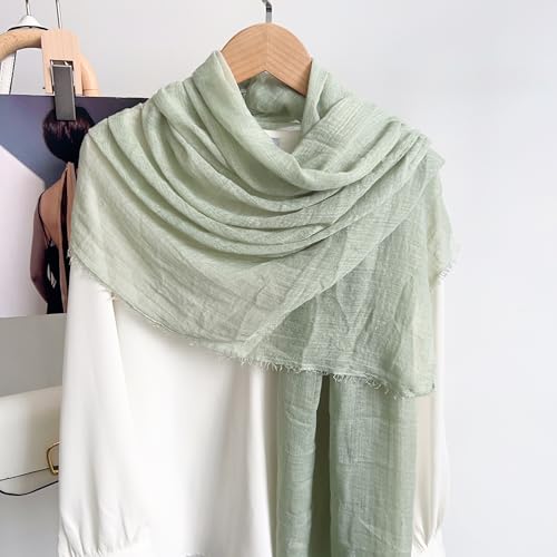 Image of Crinkled PolyCotton Scarf for Women - 180 x 90 cm Stole for Women | PolyCotton Scarf for Summers, Head Cover for Women | Lightweight Scarf for Women | Women Accessory