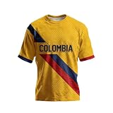 Camisetas Manga Corta Hombre,2026 Fútbol Colombia Hincha Jersey,Fan Cancha Deporte Playera, Transpirable Ropa Deportiva Ver el Partido,En casa,Bar,Reunión,Regalo,Campeón Tshirt