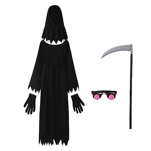 2025 Disfraz de cosplay para niños con ojos rojos brillantes, disfraz negro para niños, trajes espeluznantes para Halloween, Negro , 12-13 años