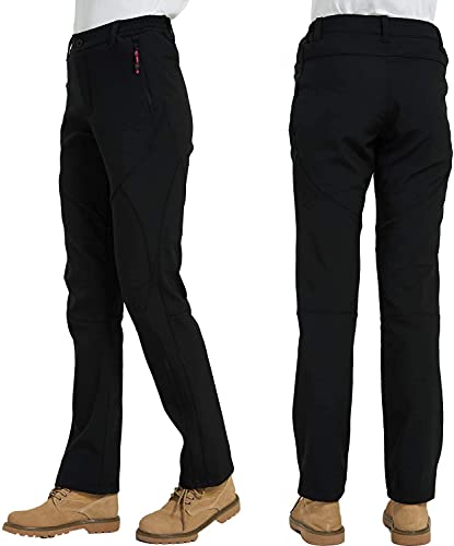 Jomlun Women's Softshell Pants Fleece Lined Hiking Insulated Outdoor Ski Pants Waterproof Warm Trouser Winter Black #TOP4