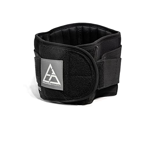 Evolution Athletics - Cinturón de apoyo para levantamiento de pesas para entrenamiento de fuerza, levantamiento de potencia o peso muerto, cuenta con neopreno grueso, duradero y cómodo, espalda