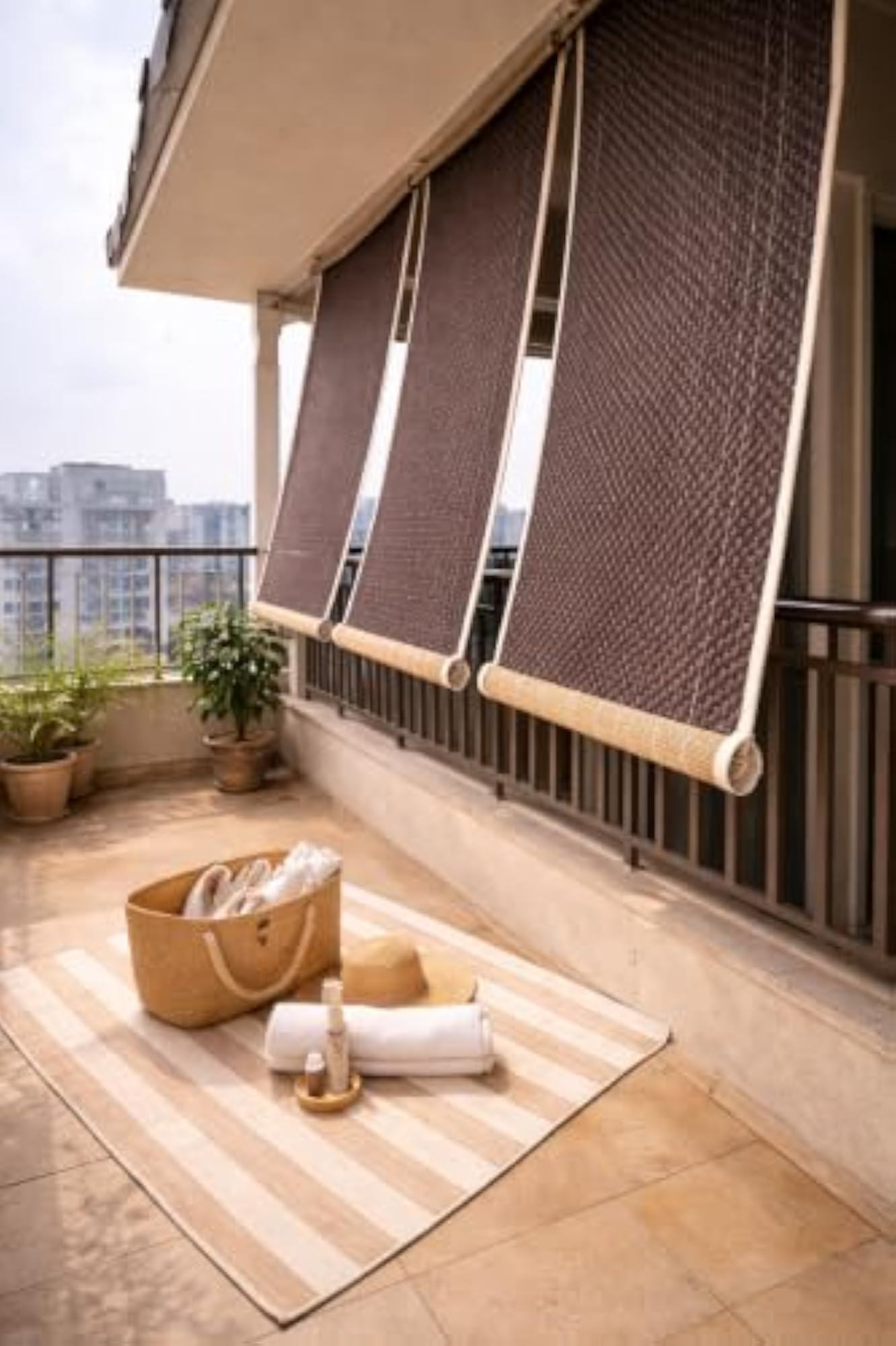 Roll Up Bamboo Blinds 3x9 for Outdoor Use
