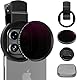 52mm Variabler ND2-ND400 Filter mit verbessertem Handy-Clip, Neutraldichte-Filterlinse für iPhone 16/15/14/13 Pro Max Samsung Moto Google TCL, HD doppelseitiges, mehrfach beschichtetes Glas