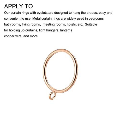 METALLIXITY Curtain Rings, (2.17 Inch) 16Pcs, Metal Drapery Hanging Ring with Eyelets - for Household Window Door Rods Gold Tone - Image 4