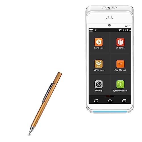 BoxWave Stylus Pen Compatible with Pax A920 - FineTouch Capacitive Stylus, Super Precise Stylus Pen for Pax A920 - Champagne Gold