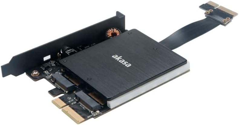 Akasa Dual M.2 PCIe SSD Adapter with RGB LED Light and heatsink