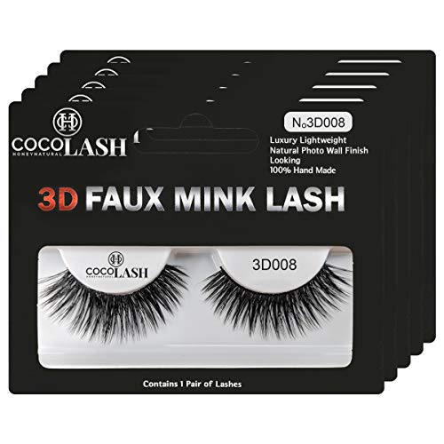Cocohoney 3D Faux False Mink Eyelashes (5 Pairs) - Party Look | 100% Hand Made | Cruelty Free | Reusable | Ultralight | Durable #TOP12