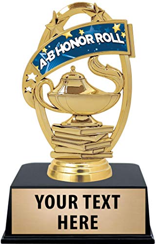 Crown Awards A-B Honor Roll Trophies with Custom Engraving, 6"