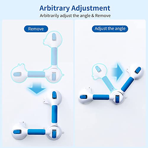 Leverloc Shower Safety Grab Bar Suction Cup Angle Adjustable Handle Rail For Elderly Seniors Handicap Bathroom Bathtub Toilet Shower Balance Assist Grip Strong Suction Hold Up To 240 Lbs Drill-Free #TOP4