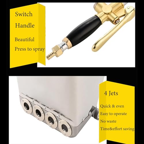 Pneumatic Plaster Sprayer Gun for Home Interior and Exterior, Mortar Stucco Cement Concrete Tool, Multifunctional Wall Coating Machine for High Ceilings with 4 Jets Switch Handle Big-Volume Bucket by Mefape - Image 7