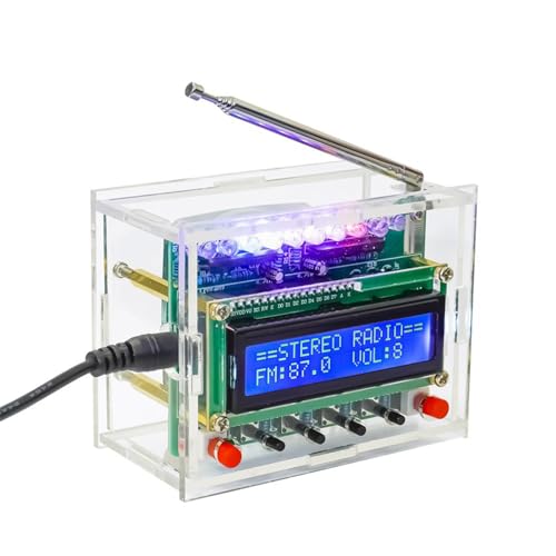 Kit de Radio FM, Kit de Práctica de Soldadura Digital 87 108 MHz con Pantalla LCD, Kits Electrónicos de Bricolaje para Aprendizaje y Enseñanza (con Estuche)