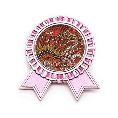 Broche poisson rouge en métal rose taille M pour vêtement