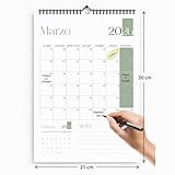 Calendario 2026 da muro/calendario da parete 2026 con spazi per scrivere -design stagionale/minimal/Calendario mensile