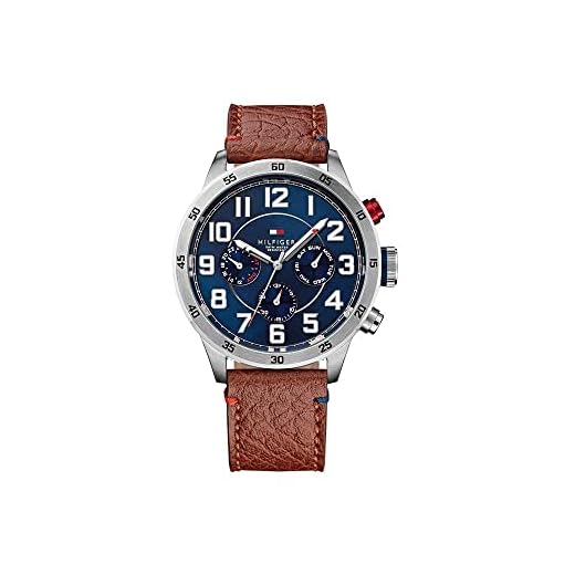 Tommy Hilfiger Hommes Multi-Cadrans Quartz Montre avec Bracelet en Cuir 1791066