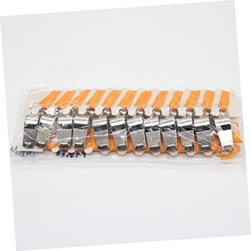 12 silbatos de metal para árbitros con cordón miniatura 2