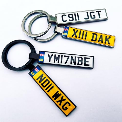 SONZE Custom Number Plate Keyring with Name Text Logo Photo Initial - License Plate Keyring Vehicle Reg Plate Keychain Keyfob Car Accessory Personalised Gifts - Image 7