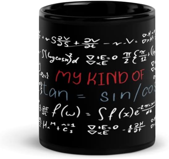- RISH - Coffee Mug Black | Design Printed - Maths Formula Pattern Pack of 1