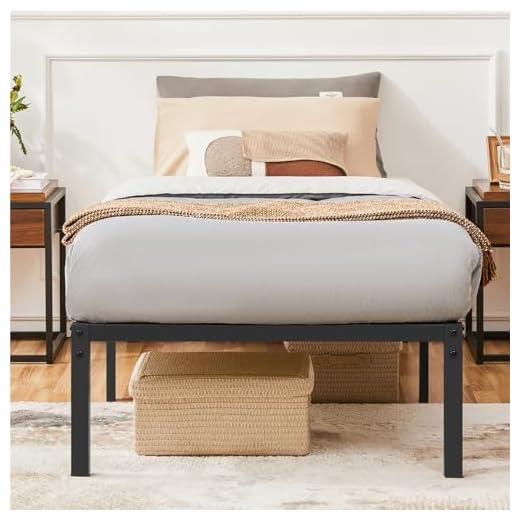 Yaheetech Lit Simple Double en Métal Assemblage Simple pour Petits Espaces Adultes 90x190 cm Noir