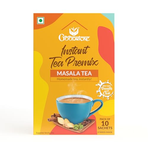 Image of Goodricke Instant Masala Tea Premix, Authentic Homemade Taste, Spiced Chai Ready to Drink Tea Sachets, 10 nos