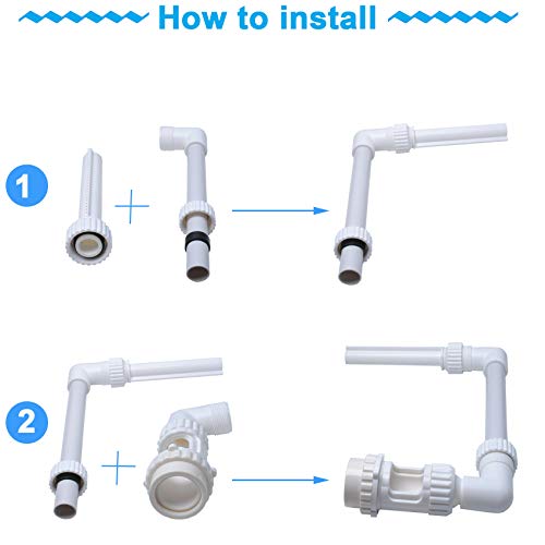 Swimming Pool and Spa Waterfall Fountain, Adjustable Swimming Pool Accessories Waterfall Fountain Spray for Most 1.5" Threaded Above In Ground Return Jet