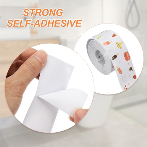 Image of PATIKIL Caulk Tape Waterproof Self Adhesive, PVC Toilet Caulking Sealant Strip Bathtub Caulk Sealing Strip Tape for Bathroom Kitchen Countertop, Ice Cream (1.5 Inch x 16.4 Ft)