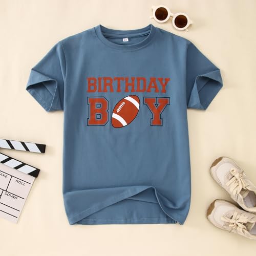 Birthday Boy Shirt Toddler Football Birthday Graphic T-Shirts Kids Football B-Day Short Sleeve Tee Tops 2-10 Years4