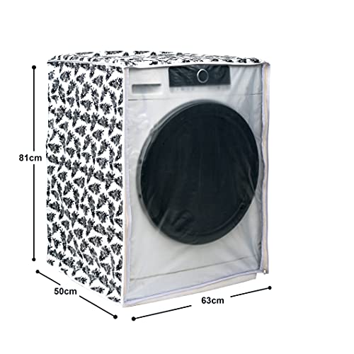 Image of Classic Front Load Washing Machine Cover Suitable for Bosch 5.5 Kg & 6 Kg (50cmsX63cmsX81cms, Black & White)