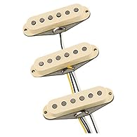 Enamel-coated magnet wire Staggered pole pieces for balanced output Reverse-wound/reverse-polarity middle pickup to eliminate hum