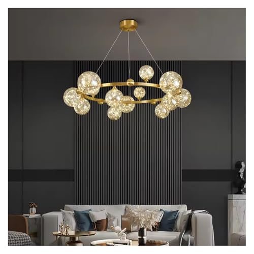 Lámpara Colgante Led redonda de cobre para cocina y estudio