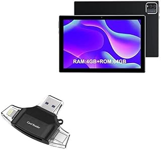 BoxWave Smart Gadget Compatible with YQSAVIOR Android 11 Tablet CP20 (10 in) - AllReader SD Card Reader, microSD Card Reader SD Compact USB - Jet Black