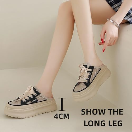 Y2k Platform Chunky Sneakers Retro Mesh Breathable Aesthetic Slip-on Walking Shoes for Women's Summer Casual Outfit4