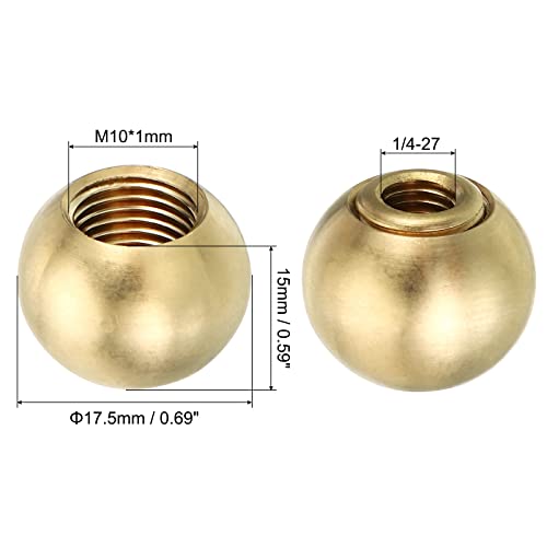 Patikil PTA230426TT0363 17.5Mm Brass Ball Lamp Finials Caps Knob thumb #1