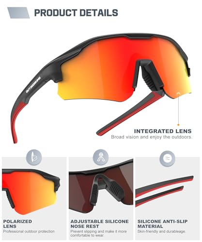 Image of Sport Polarized Sunglasses for Men and Women, Stylish and Lightweight Cycling Sunglasses with UV400 Protection