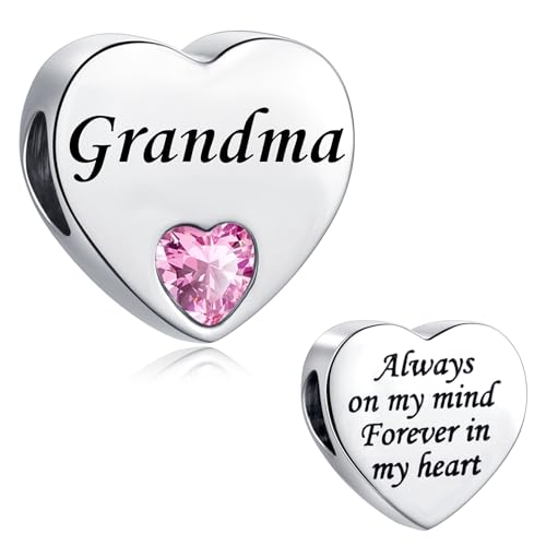 LSxAB Abalorio de acero inoxidable con texto en inglés 'Always on My Mind Forever in My Heart' para mamá, hija, mejor amiga, nieta, compatible con pulseras Pandora, Cobre, No es una piedra preciosa