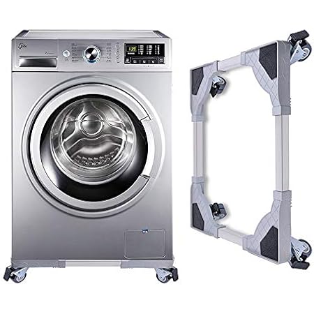 Amazon Co Jp Dewel キャスター付きの洗濯機パン 移動できる洗濯機台 伸縮式 大型家電