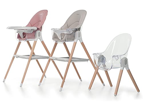 Chaise haute et chaise bébé Bonito rose lavable pour repas sans stress