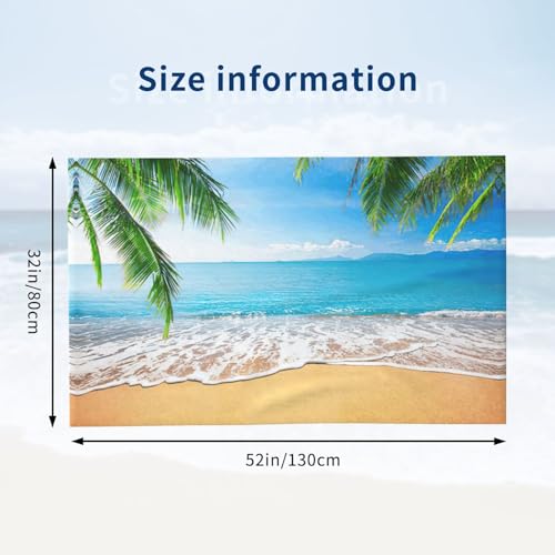 Serviette de bain microfibre drap de plage imprimé océan mer 81x132cm - 4