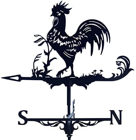 Miniatura 6 de Instrumento de medición de dirección del viento de metal para instalación de techo de paletas meteorológicas escena de granja jardín Art Deco