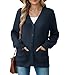 VIISHOW Chunky Knit Open Front Cardigan Long Sleeve Button up Women Cardigan Sweaters for Fall and Winter,Navy Blue,Medium