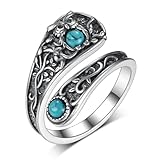 Cehuzeli Der eule 925 aus silber, smaragd, dem löffel, dem ring, um den daumen zu senken