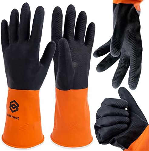 UNAROST Chemical Resistant Gloves for Heavy-duty Utility - 2 Pairs Thick Long Rubber Protective Gloves (XL)